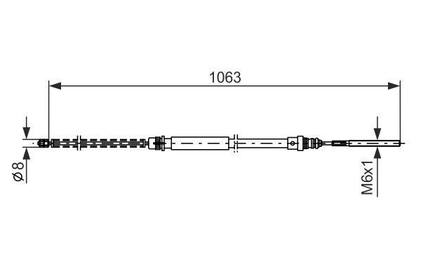 Bosch 1 987 477 568 Parking brake cable left 1987477568