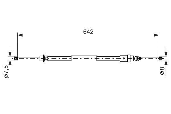 Bosch Parking brake cable, right – price 55 PLN