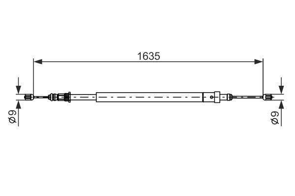 Bosch Parking brake cable left – price 68 PLN