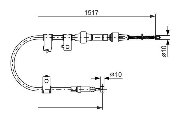 Bosch 1 987 477 601 Parking brake cable left 1987477601