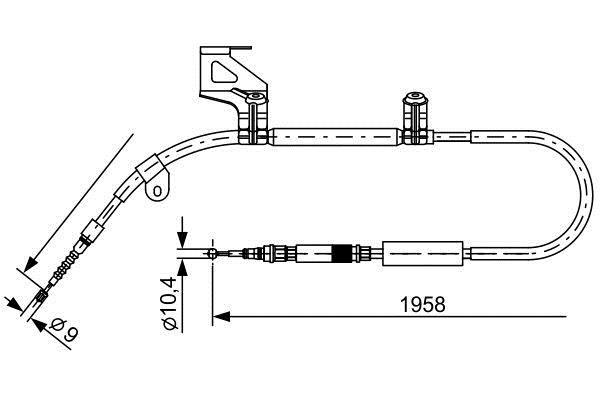 Bosch 1 987 477 603 Parking brake cable left 1987477603