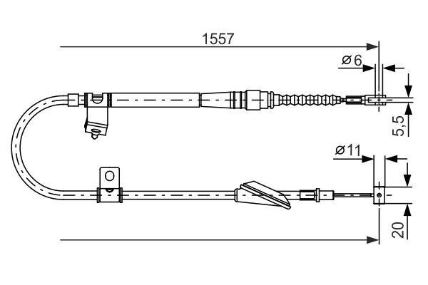 Bosch 1 987 477 609 Parking brake cable left 1987477609