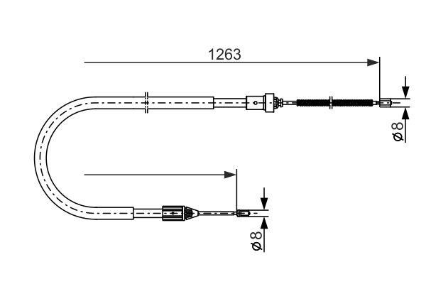 Bosch 1 987 477 642 Parking brake cable left 1987477642