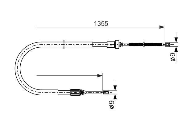 Bosch 1 987 477 644 Parking brake cable, right 1987477644