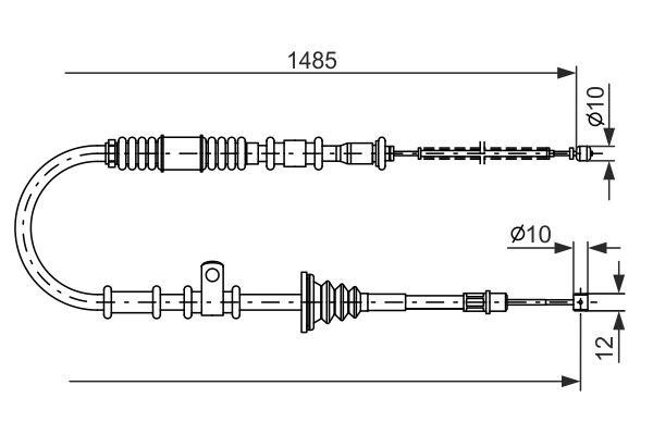 Bosch 1 987 477 674 Parking brake cable left 1987477674