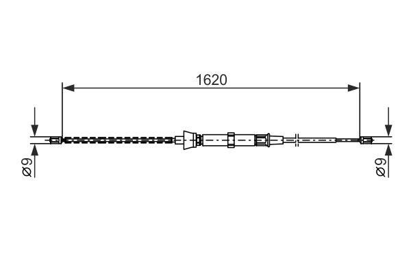 Handbrake cable Bosch 1 987 477 684