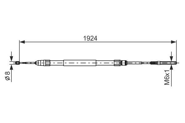 Bosch 1 987 477 693 Parking brake cable left 1987477693