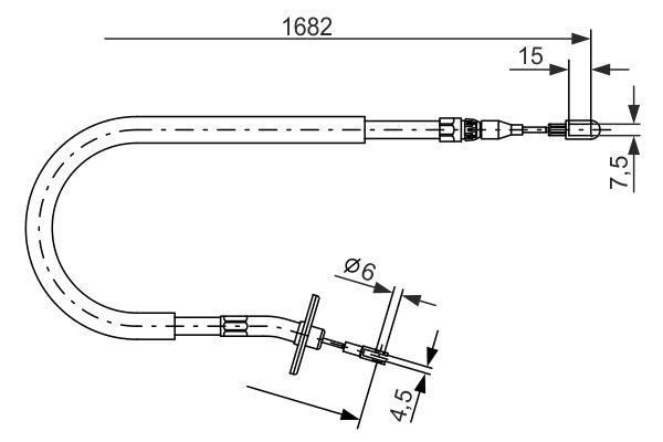 Bosch 1 987 477 703 Parking brake cable left 1987477703