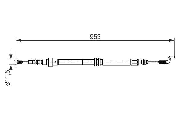 Bosch Handbrake cable – price 55 PLN