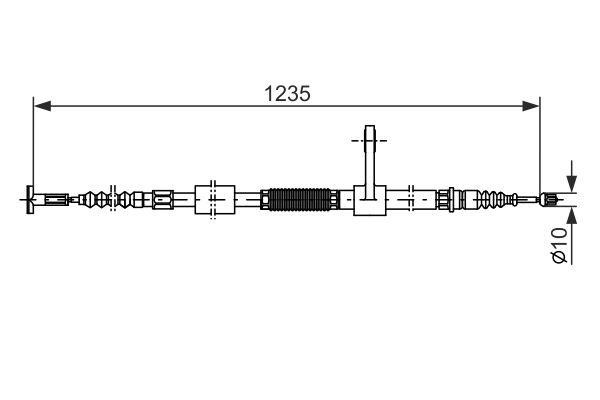 Bosch Parking brake cable left – price [object Object] PLN