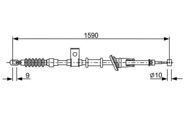 Bosch Parking brake cable, right – price 84 PLN
