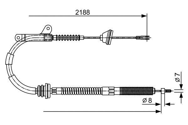 Bosch 1 987 477 879 Parking brake cable left 1987477879