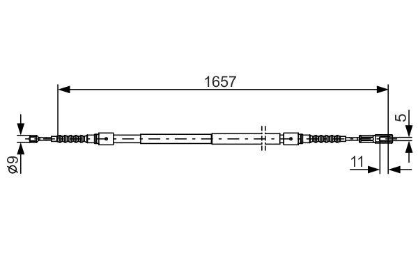 Bosch Parking brake cable left – price 100 PLN