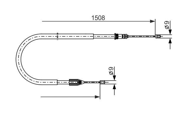 Bosch Parking brake cable left – price [object Object] PLN