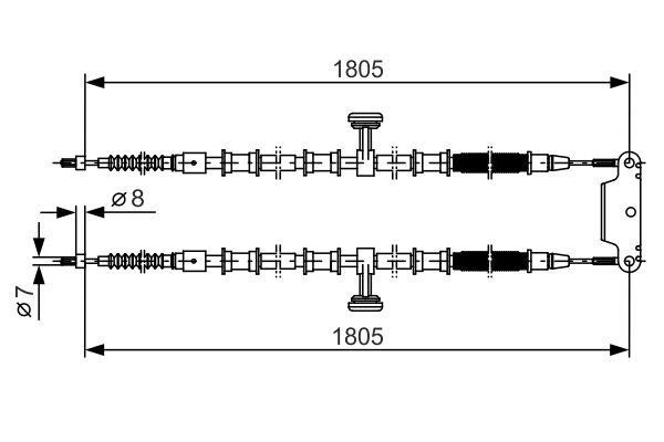 Bosch Handbrake cable – price [object Object] PLN