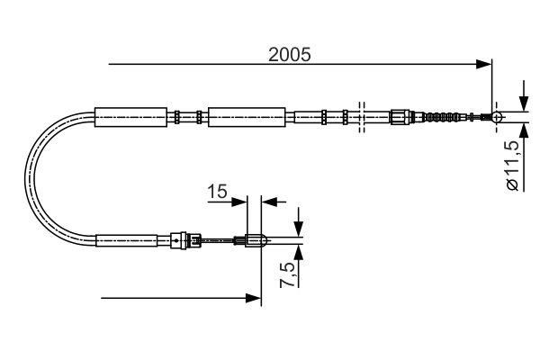 Bosch Parking brake cable, right – price [object Object] PLN
