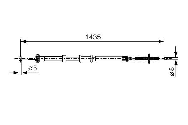 Bosch Parking brake cable, right – price 64 PLN