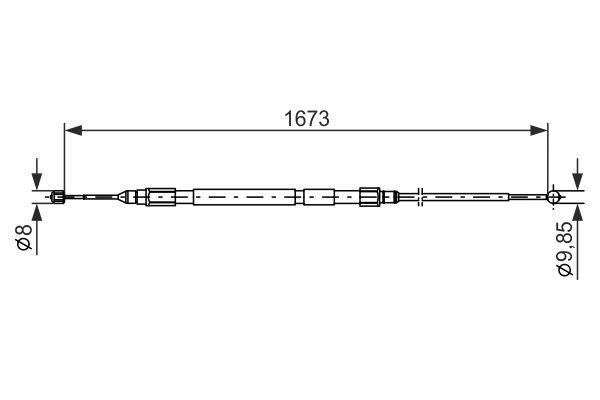 Bosch Parking brake cable, right – price 51 PLN