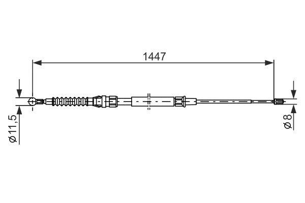 Handbrake cable Bosch 1 987 477 958