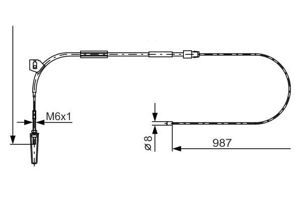 Bosch 1 987 477 962 Handbrake cable 1987477962 1987477962 Bosch Handbrake cable