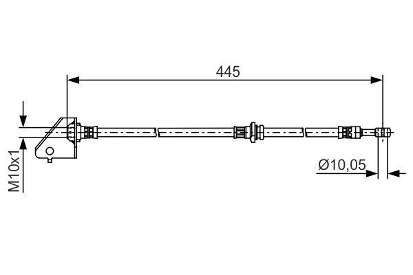 Flexible brake pipe Hyundai: 1987481497 Bosch Brake Hose