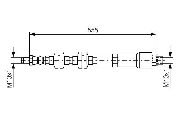Flexible brake line BMW X1: 1987481569 Bosch Brake Hose