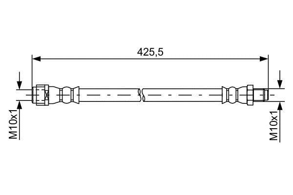 Flexible brake hose Mercedes E-Class: 1987481610 Bosch Brake Hose