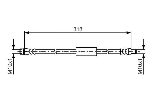 Flexible brake pipe Rolls-Royce Ghost: 1987481618 Bosch Brake Hose