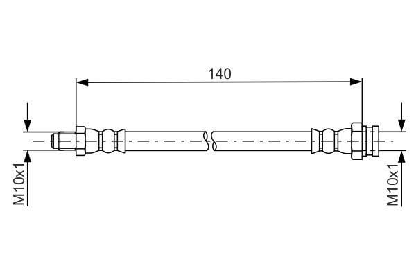 Flexible brake hose Opel Corsa E: 1987481669 Bosch Brake Hose