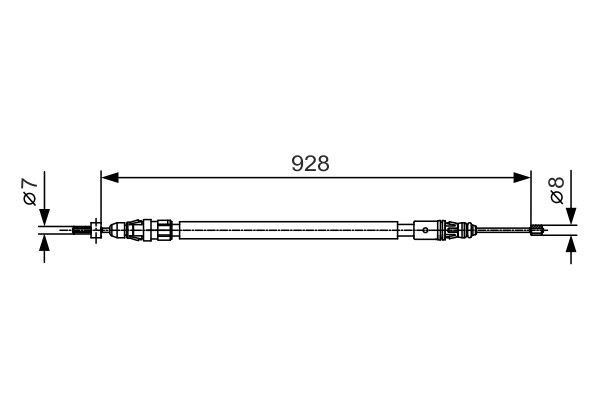 Bosch 1 987 482 000 Parking brake cable left 1987482000