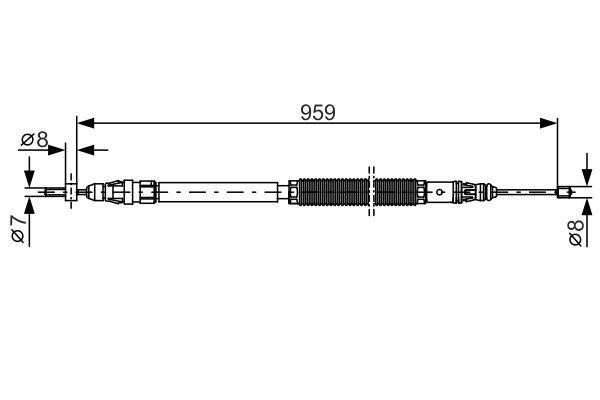 Bosch 1 987 482 001 Parking brake cable, right 1987482001