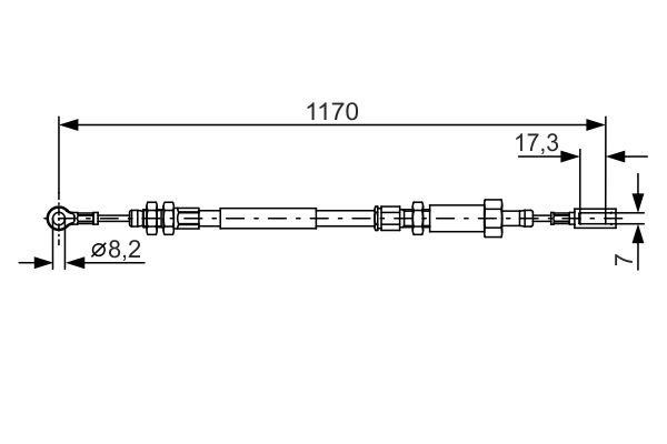 Bosch 1 987 482 004 Cable Pull, parking brake 1987482004