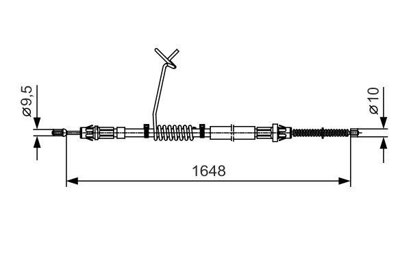 Bosch 1 987 482 035 Parking brake cable left 1987482035