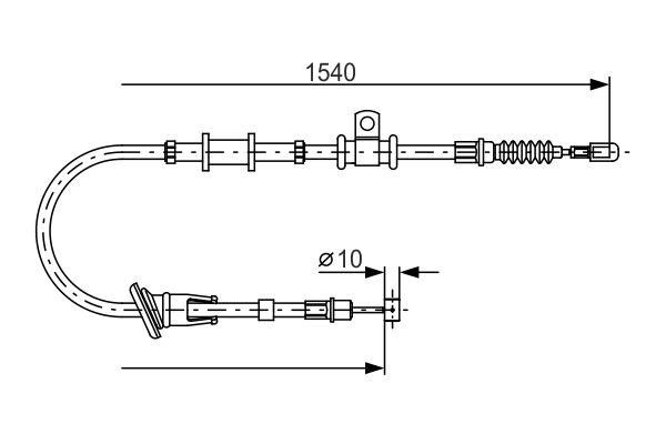 Bosch 1 987 482 065 Parking brake cable, right 1987482065 1987482065 Bosch Parking brake cable, right