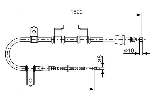 Bosch 1 987 482 072 Parking brake cable left 1987482072