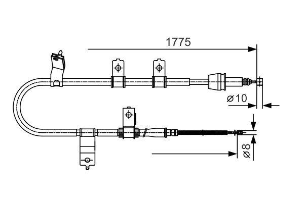 Bosch 1 987 482 077 Parking brake cable, right 1987482077