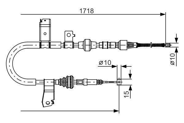 Bosch 1 987 482 086 Parking brake cable, right 1987482086