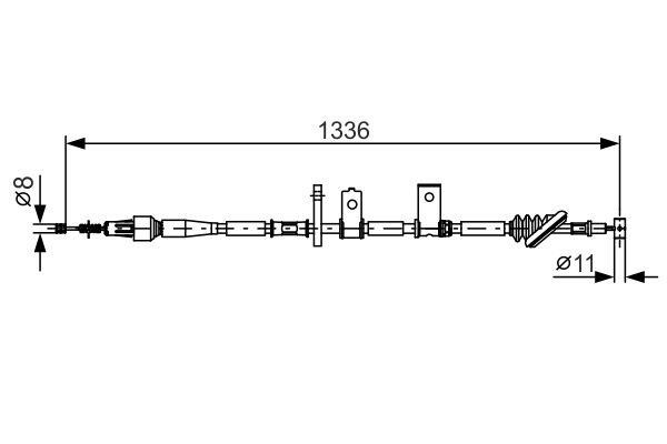 Bosch 1 987 482 091 Parking brake cable left 1987482091
