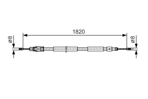 Bosch 1 987 482 116 Parking brake cable left 1987482116