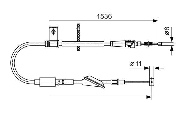 Bosch 1 987 482 137 Parking brake cable left 1987482137