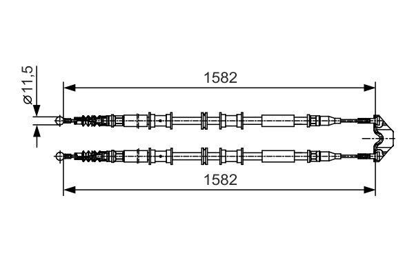 Brake cable Opel Combo: 1987482138 Bosch Handbrake cable