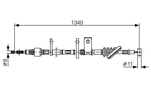 Bosch 1 987 482 184 Parking brake cable left 1987482184