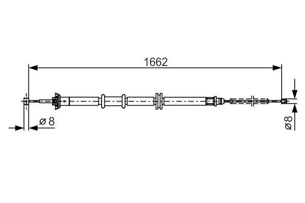 Bosch 1 987 482 206 Parking brake cable left 1987482206