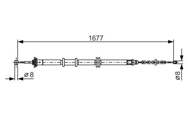 Bosch 1 987 482 208 Parking brake cable left 1987482208