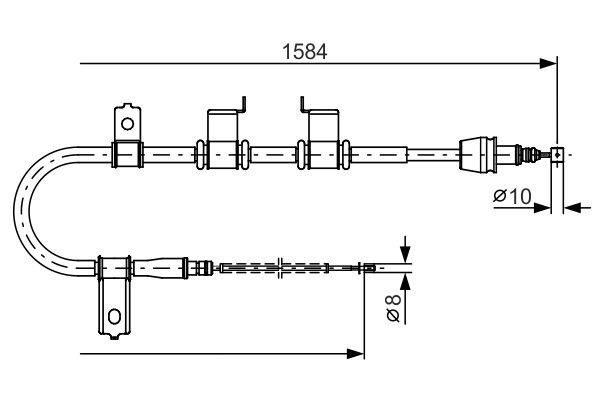 Bosch 1 987 482 223 Parking brake cable left 1987482223