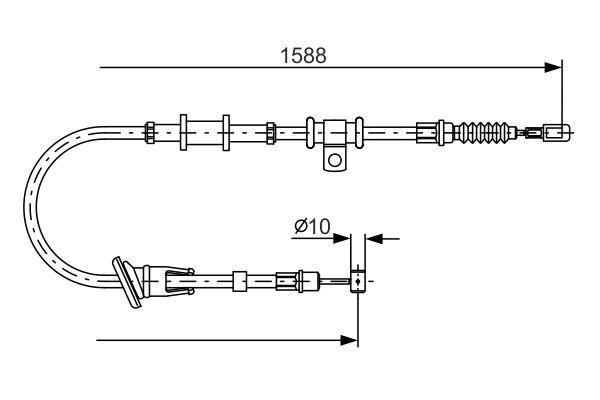 Bosch 1 987 482 245 Parking brake cable left 1987482245
