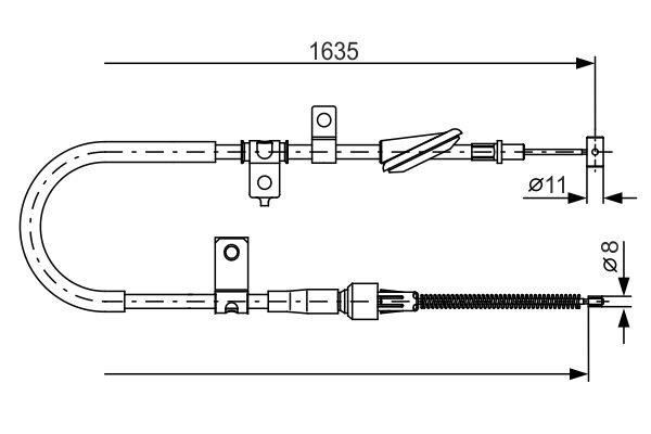 Bosch 1 987 482 258 Parking brake cable left 1987482258