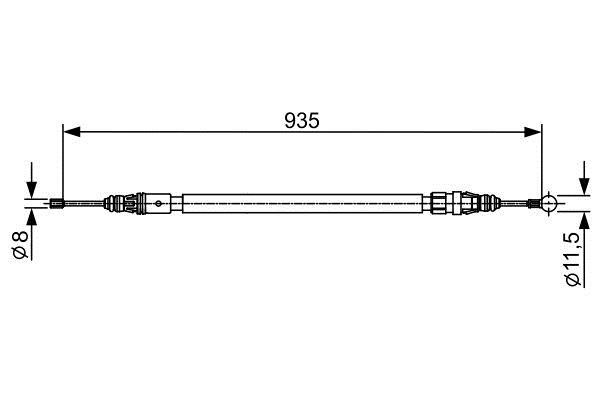 Bosch 1 987 482 430 Parking brake cable left 1987482430