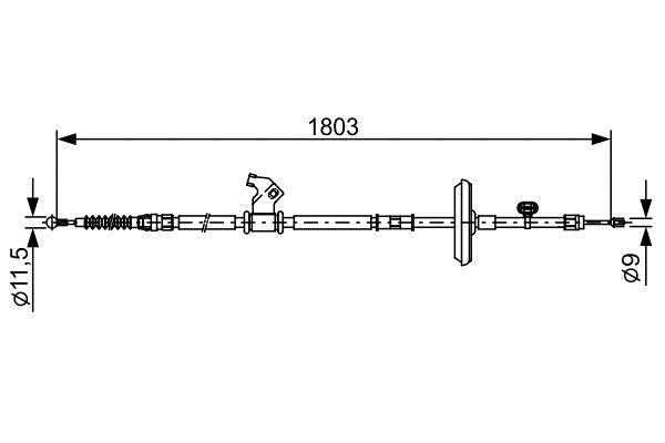 Bosch 1 987 482 508 Parking brake cable, right 1987482508