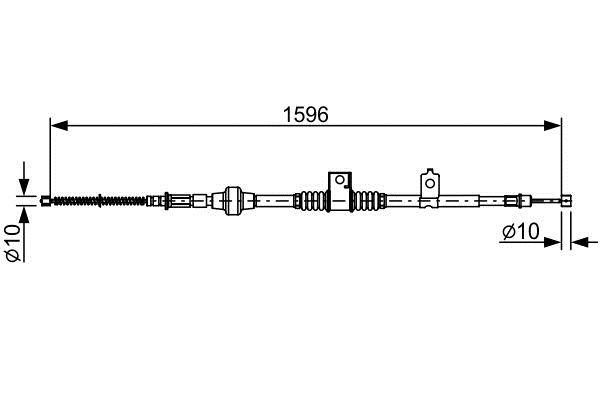 Bosch 1 987 482 520 Parking brake cable left 1987482520